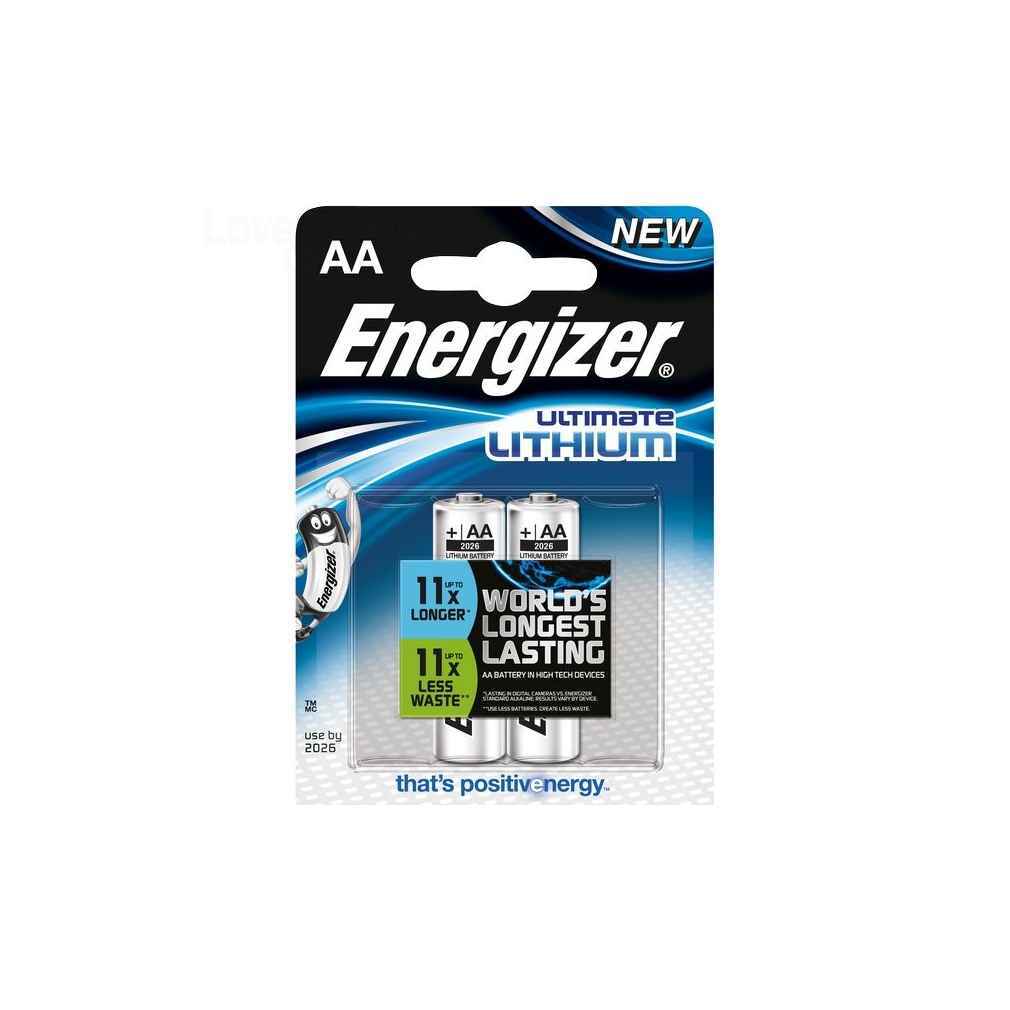 ENERGIZER L91 LITIO AA PILA ULTIMATE BATTERIE LITHIUM 2STILO monouso