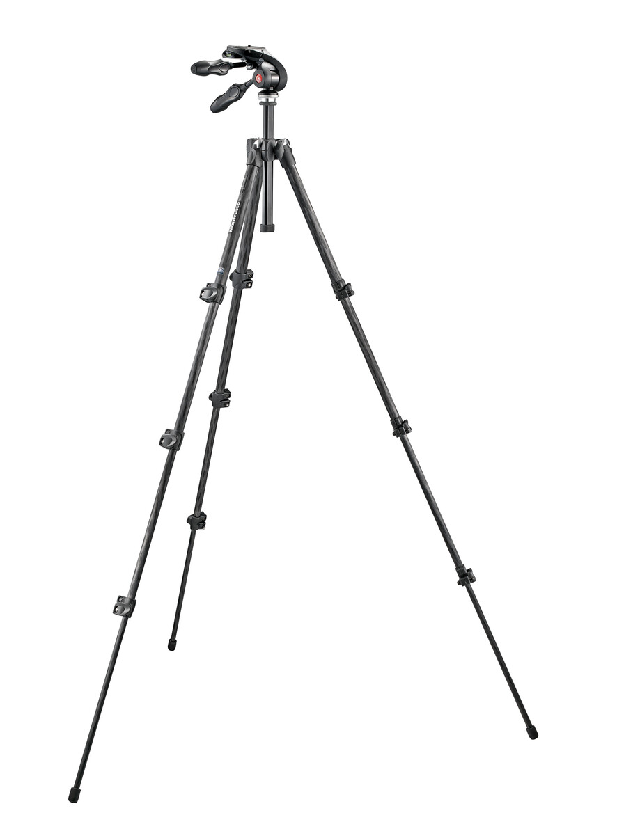 Manfrotto Treppiedi MK293C4-D3Q2  Kit Cavalletto in Carbonio + Testa a 3 vie /