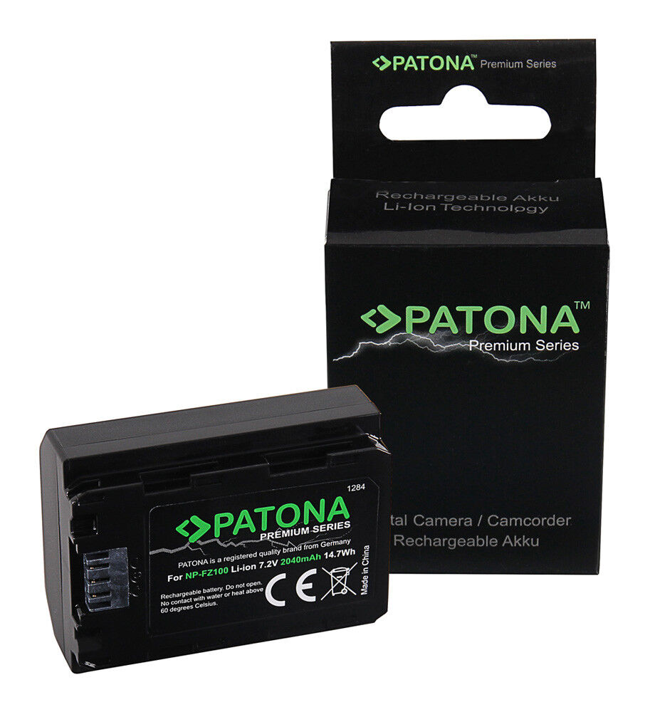 Batteria PATONA PREMIUM per SONY NP-FZ100 A7 A7M3 Alpha 7 R III A7RM3 A9 Alpha 9