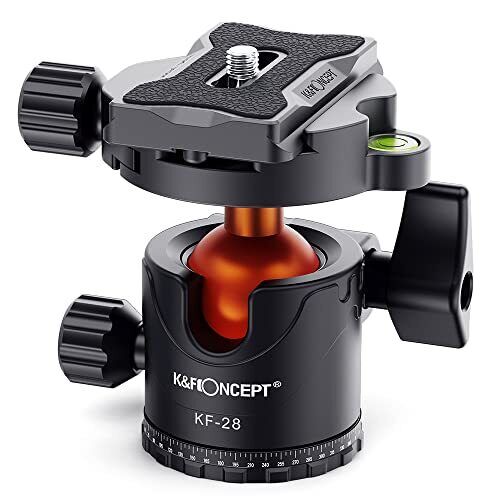 K&F Concept Testa a Sfera KF-28, Piastra a Vite Rapida 1/4" Testa e