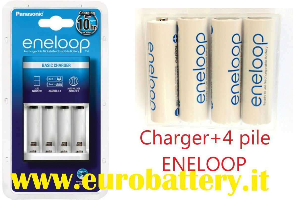 Charger Panasonic Eneloop BQ-CC51 + 4 pile Stilo NiMH AA size BK-3MCC EX Sanyo