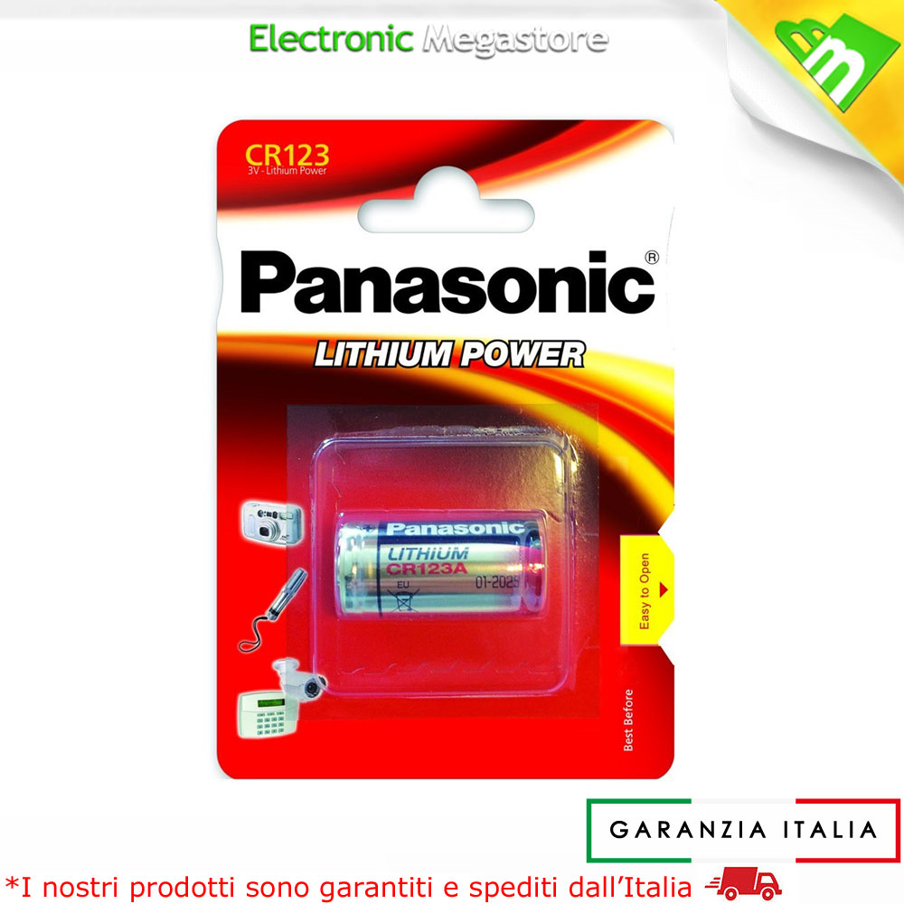 BATTERIE AL LITIO PANASONIC CR123A - DL123A CR17345 3V LITIO LITHIUM