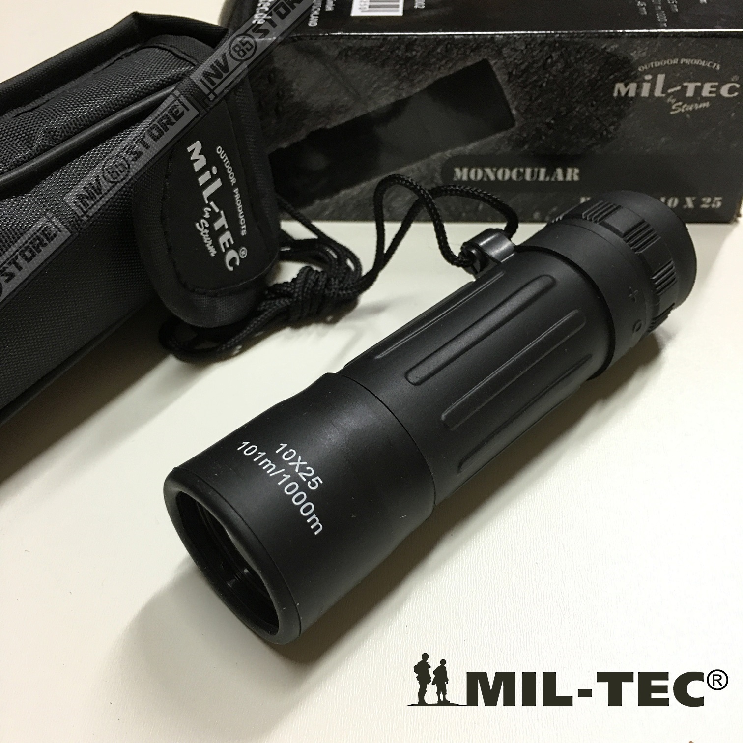 MONOCOLO MILTEC 10 x 25 MONOCULAR 101 - 1000 MT CACCIA SOFTAIR PESCA CAMPING BK