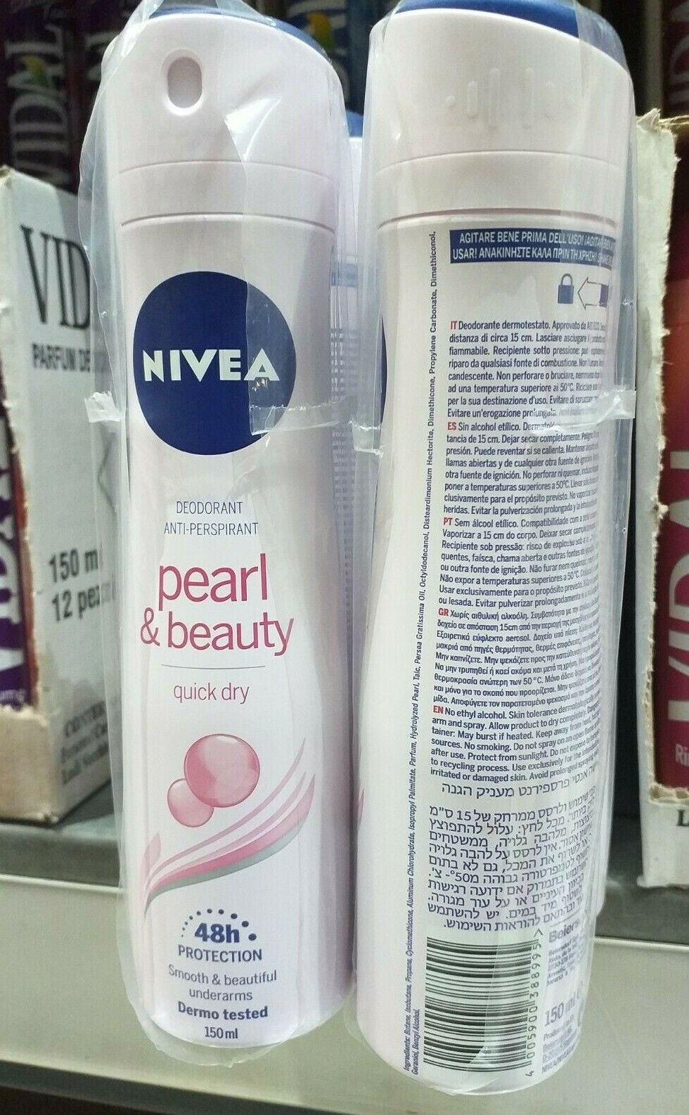 6 pz Nivea Deo Spray Pearl & Beauty Deodorante Quick Dry Protezione 48h 150ml
