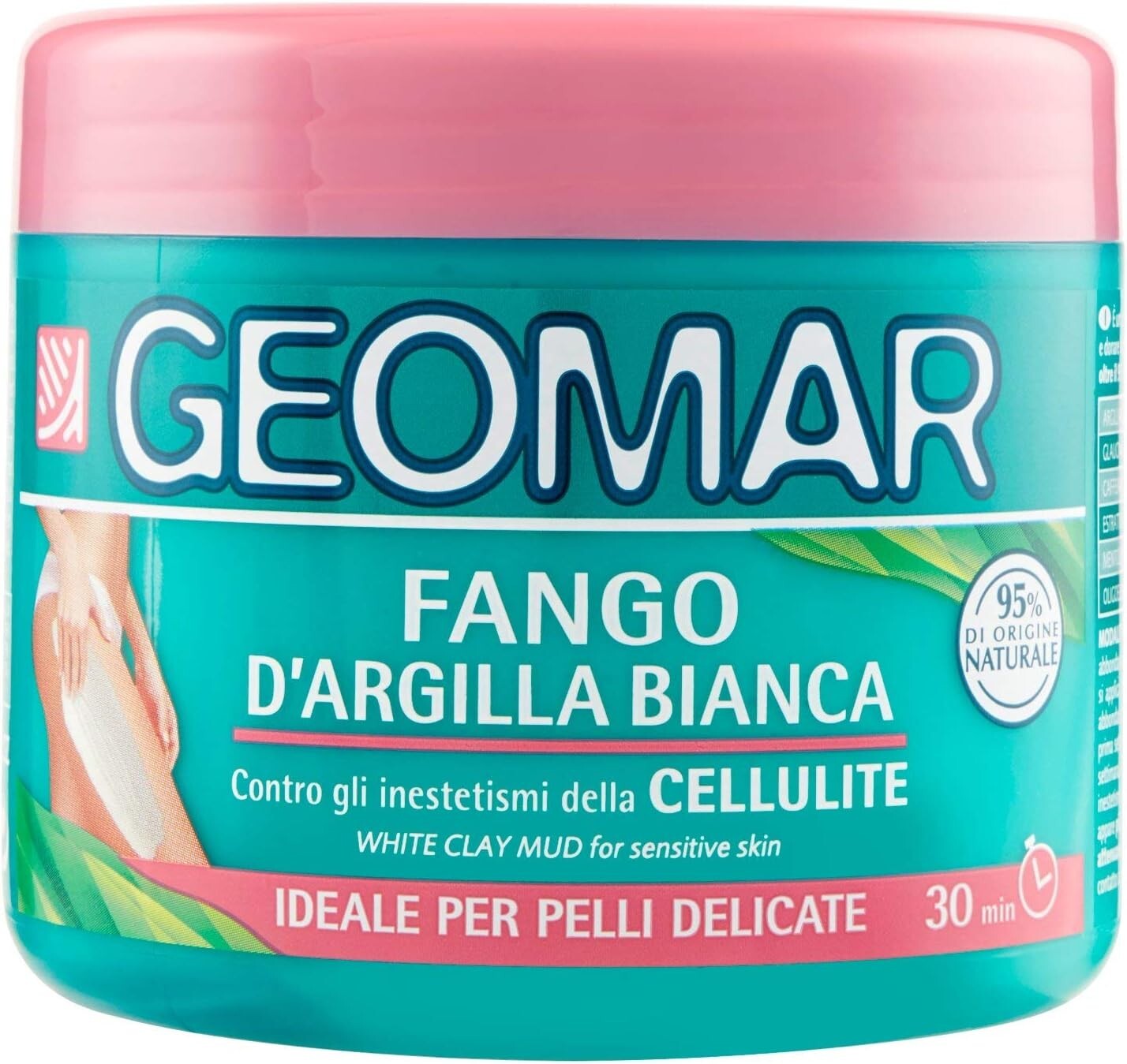 Geomar Fango Argilla BIANCA, Neutro, 650 Grammi CONTRO LA CELLULITE 121870
