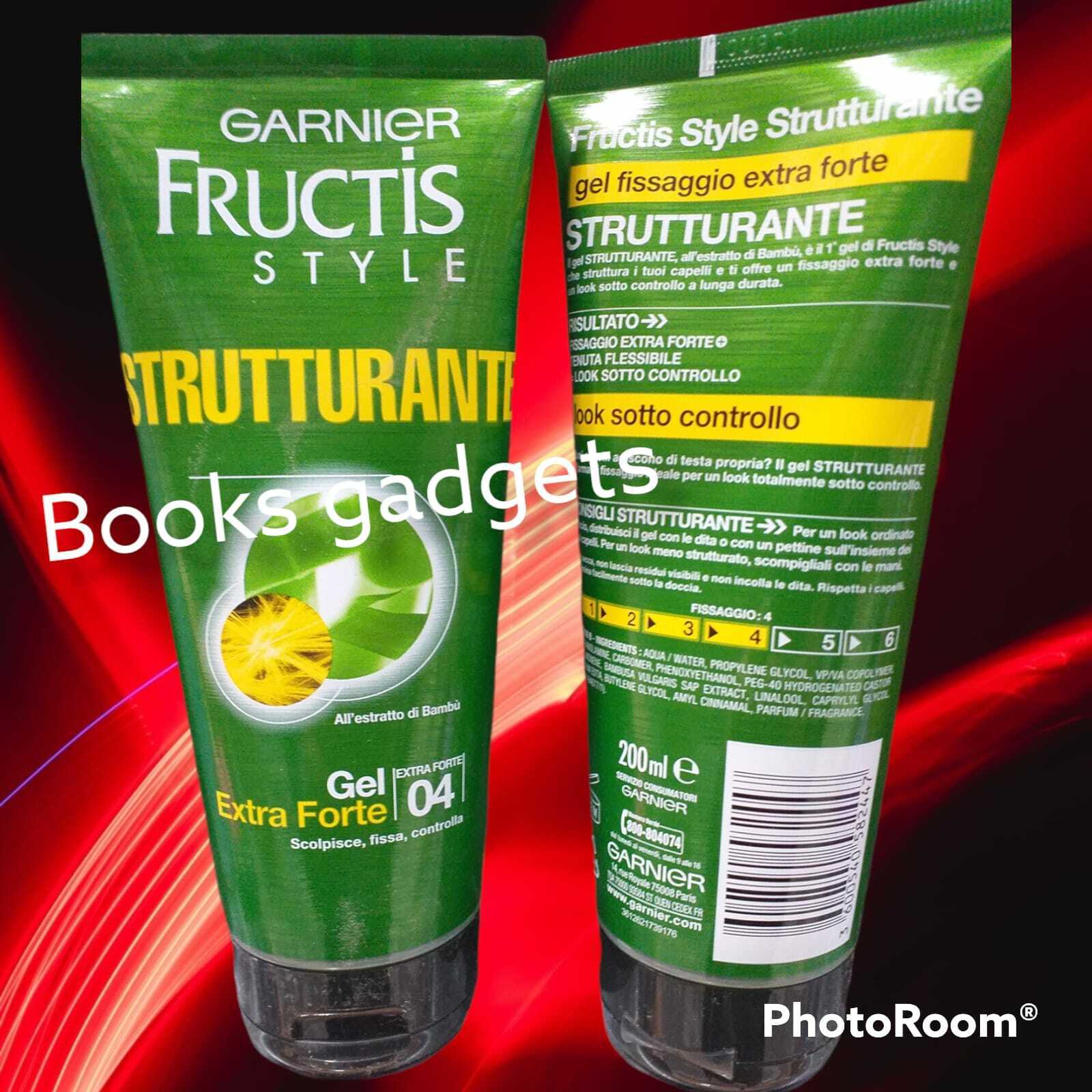 2 pz Garnier Fructis Style STRUTTURANTE Gel Capelli Fissaggio Extra Forte 200ml