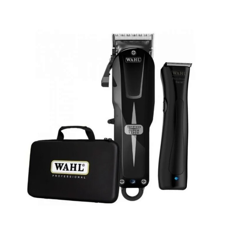 WAHL COMBO KIT SUPER TAPER CORDLESS NERA BLACK + BERET CORDLESS LIMITED EDITION