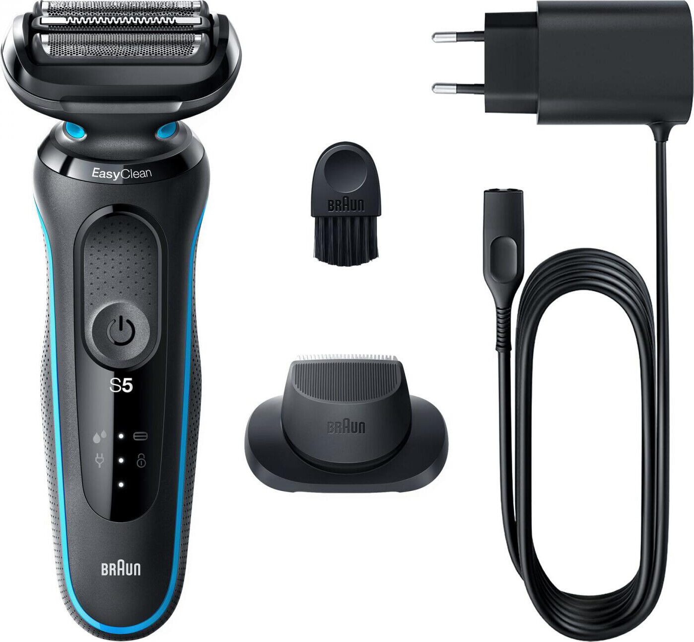 Series 5 51-M1200S Rasoio Trimmer Nero, Blu Braun 4210201432654