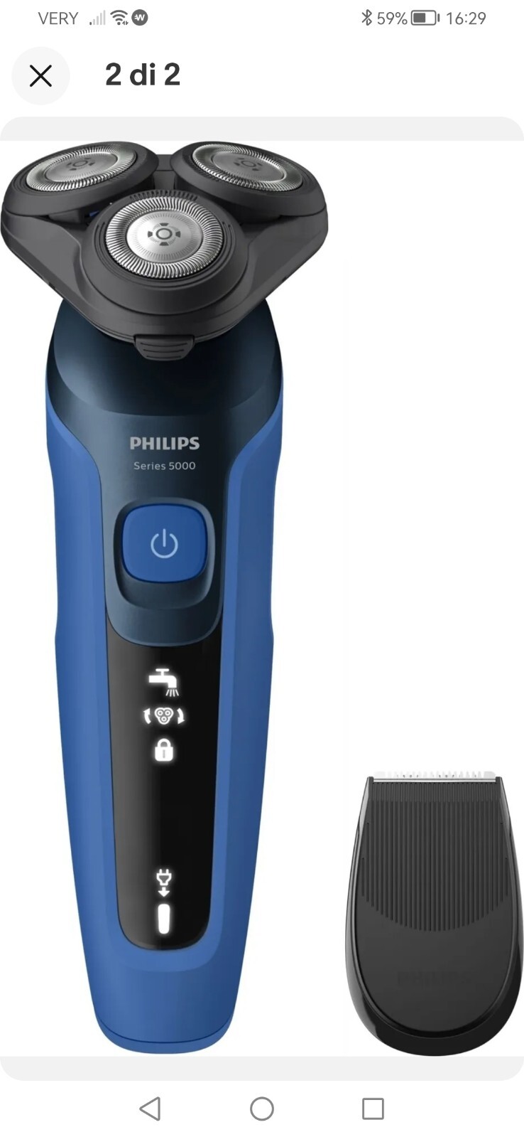 Philips Shaver series 5000 Rasoio Elettrico- Electric Blue. Nuovo.