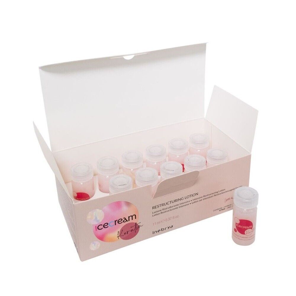 Inebrya Ice Cream Keratin Lozione Ristrutturante Intensiva 12 x 11 ml - NEW