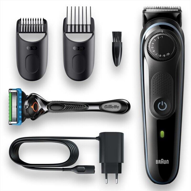 BRAUN BT5340 REGOLA BARBA 3 IN 1 39 LIEVELLI DI TAGLIO COLORE NERO/BLU