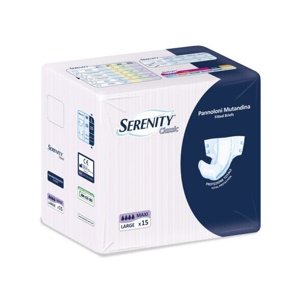 Serenity Classic Pannoloni Mutandina Maxi Taglia Large 15 Pezzi
