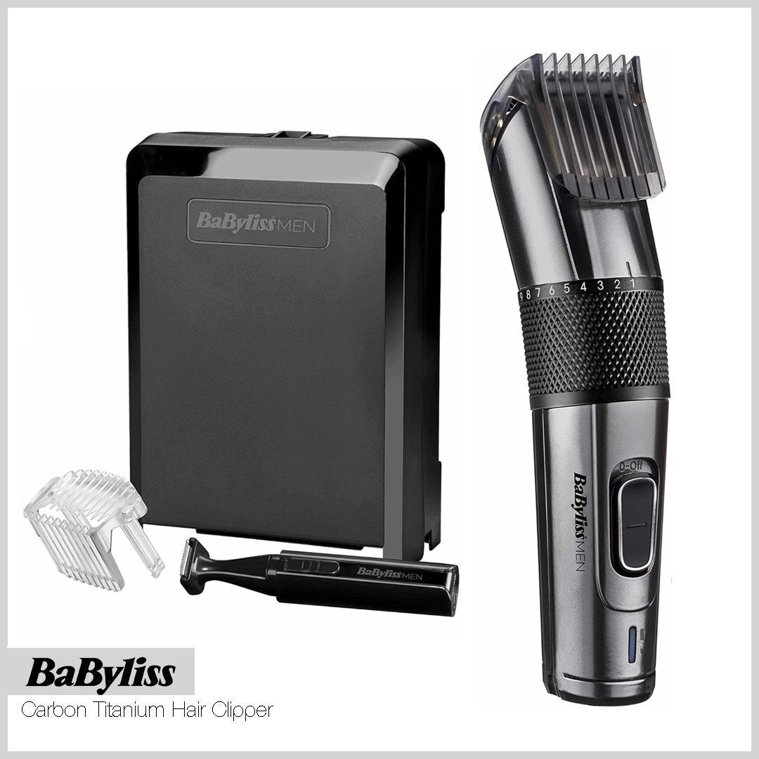 BABYLISS E978E TAGLIA CAPELLI BARBA LAME TITANIO CARBONIO RICARICABILE MINI TRIM