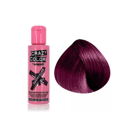Crazy Color Aubergine 100 ml Rubino colore senipermanente durata 6/8 lavaggi