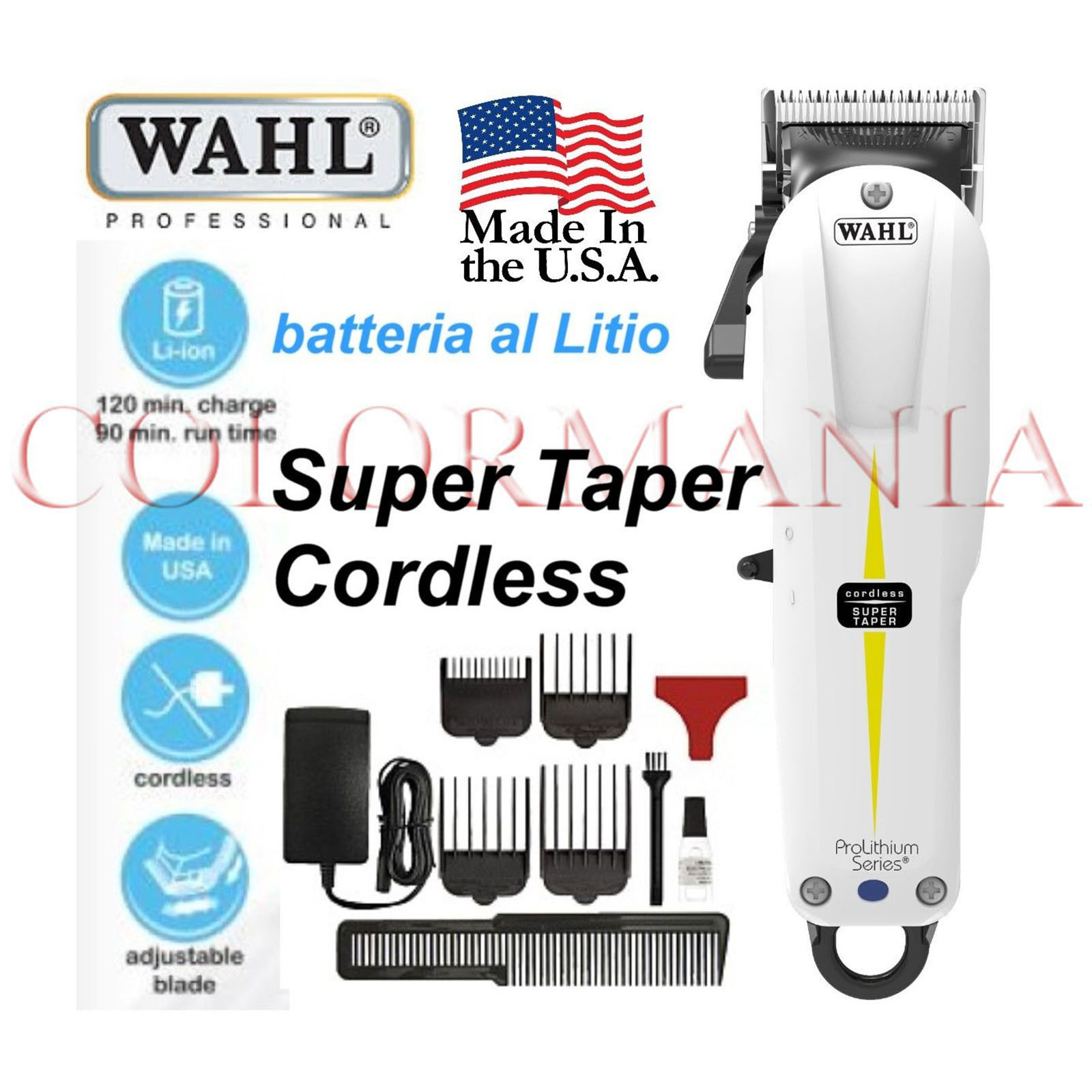 WAHL SUPER TAPER CORDLESS TAGLIACAPELLI TOSATRICE PROFESSIONALE BARBER SHOP