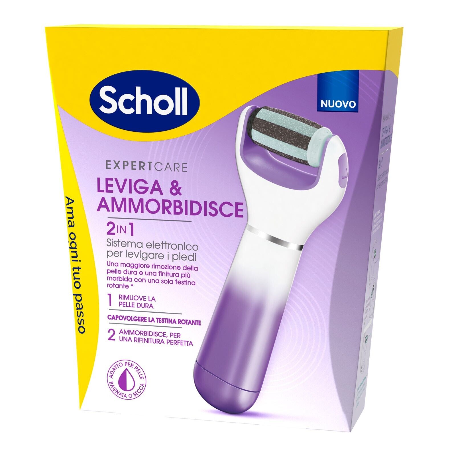 Scholl Roll Elettronico Pedicure Expert Care 2in1 Leviga e Ammorbidisce