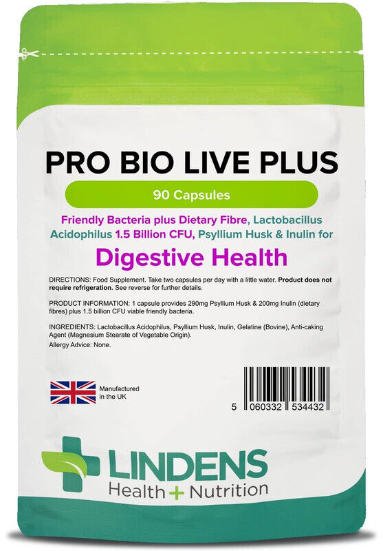Lindens Probiotico Plus Acidophilus psyllium Husk Inulin 3-PACCO 270 Capsule
