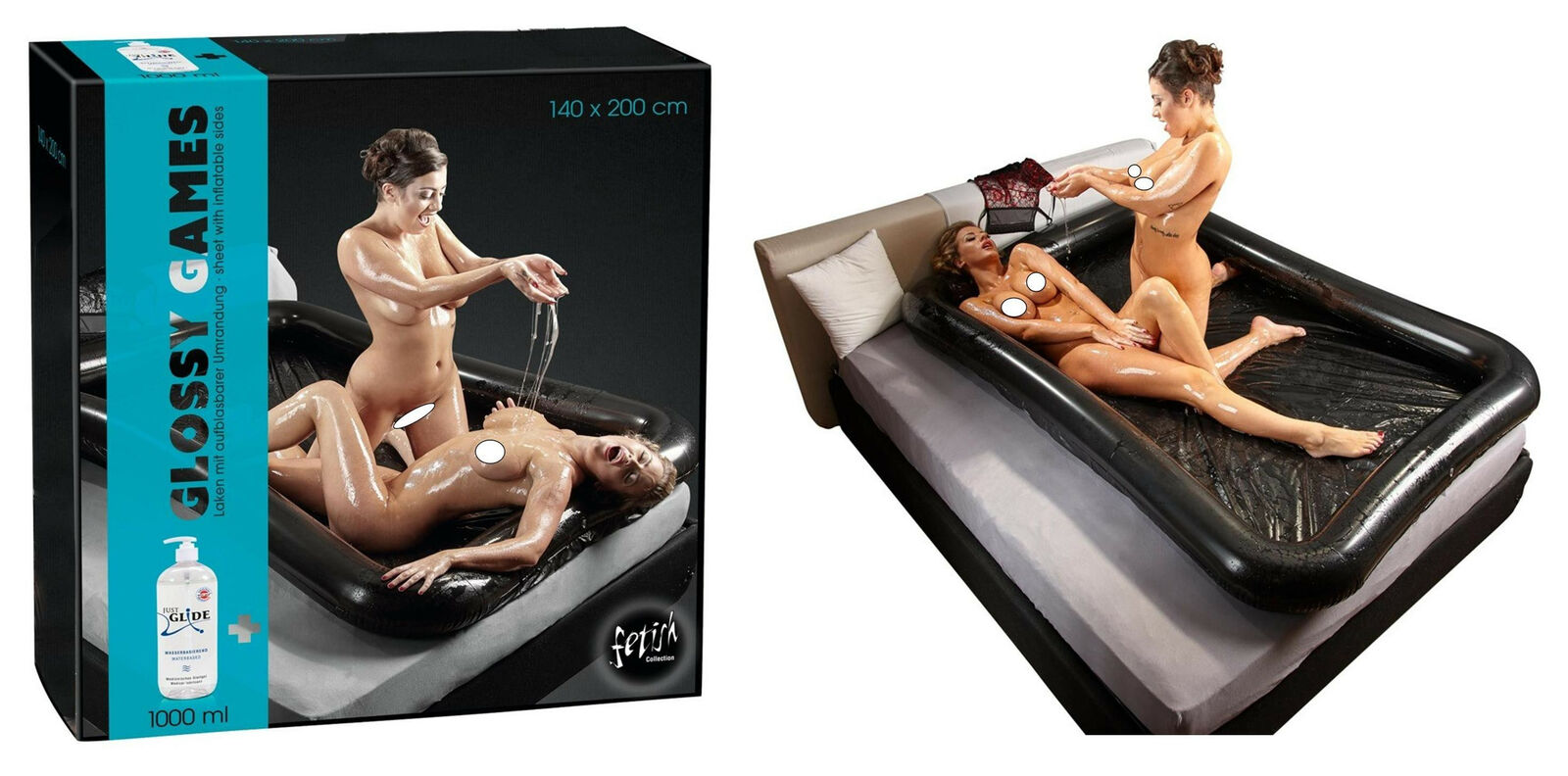 telo copri letto in vinile con bordo gonfiabile per massaggio sexy con olio