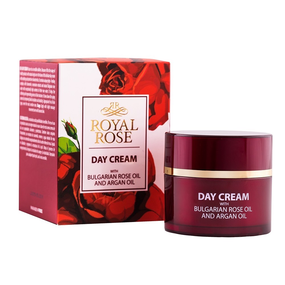 Crema viso giorno Royal Rose,con olio di rosa e olio di argan,50ml
