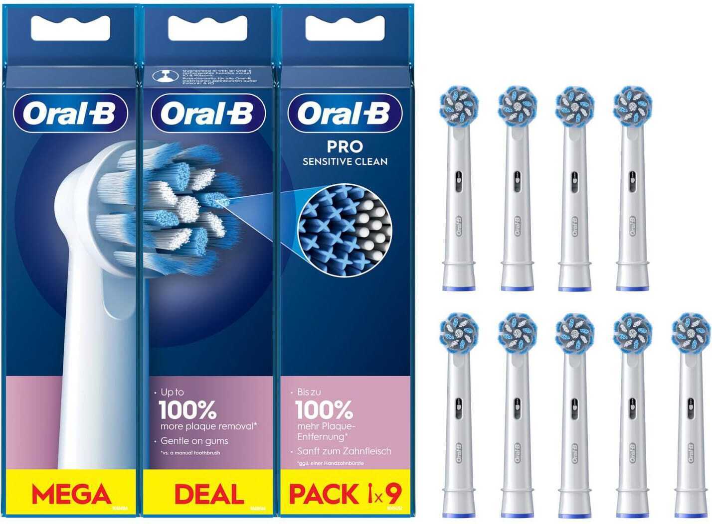 Set 9 Tesiine Ricambio Extra Morbide Bianco Pro Sensitive Clean EB60 3+3+3 Braun