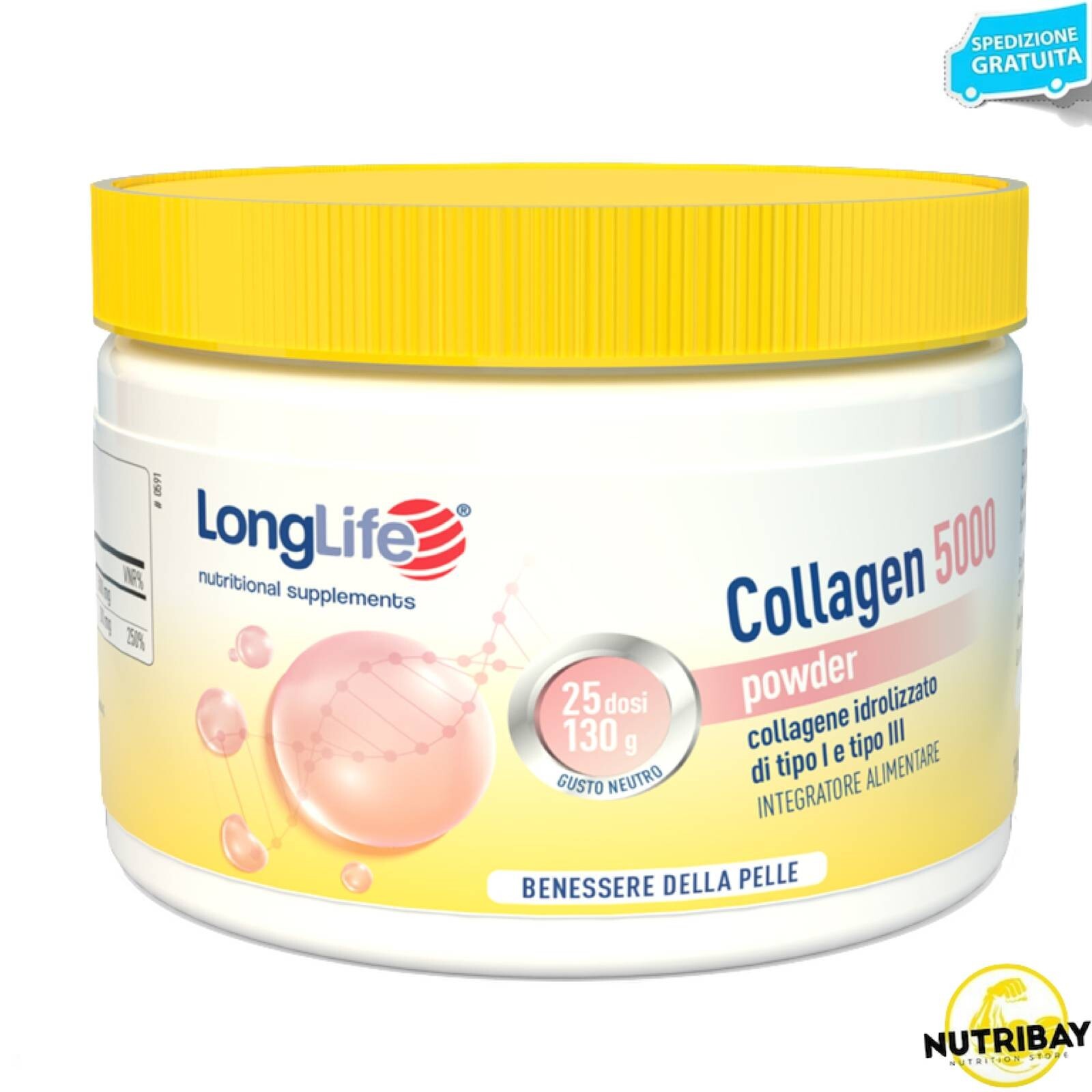LONG LIFE COLLAGEN 5000 POWDER - 130 gr COLLAGENE IDROLIZZATO IN POLVERE