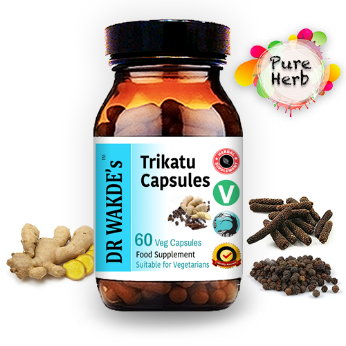 DR WAKDE’S Trikatu Capsules | 60 Veg Caps | Ayurvedic Supplement | Vegan