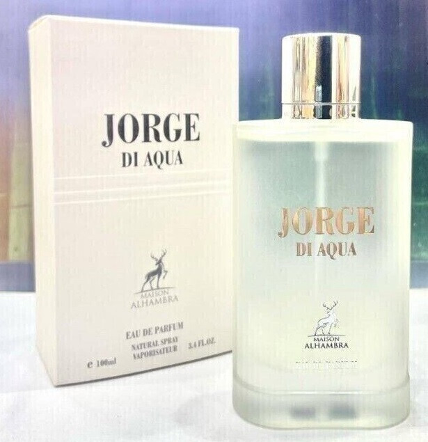 Jorge Di Aqua Da Maison Alhambra Eau De Parfum per Unisex 100% Autentico 100 ML