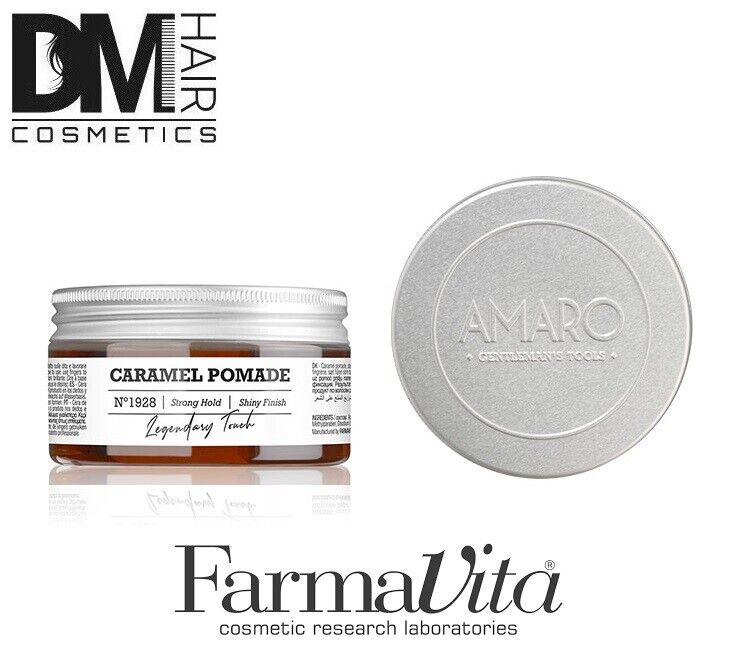 AMARO CARAMEL POMADE 100ml CERA AL CARAMELLO LUCIDA STRONG HOLD FARMAVITA