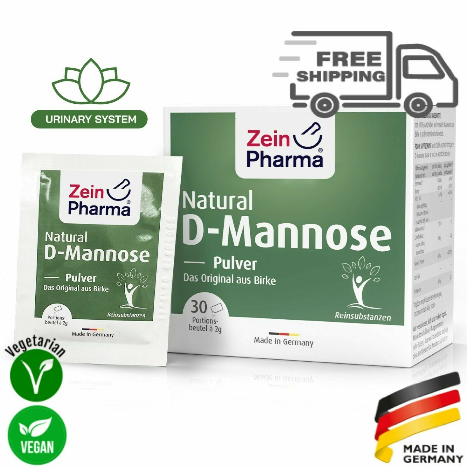 Bustine di mannosio D naturale, 2g x 30Stk VEGAN