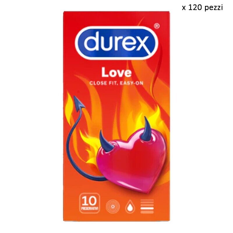 120pz Preservativi Durex LOVE Easy On Durex profilattici in lattice trasparente