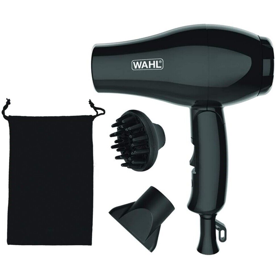 WAHL ASCIUGACAPELLI MINI PHON VIAGGIO DIFFUSORE ACCESSORI TRAVEL HAIR DRYER 3402