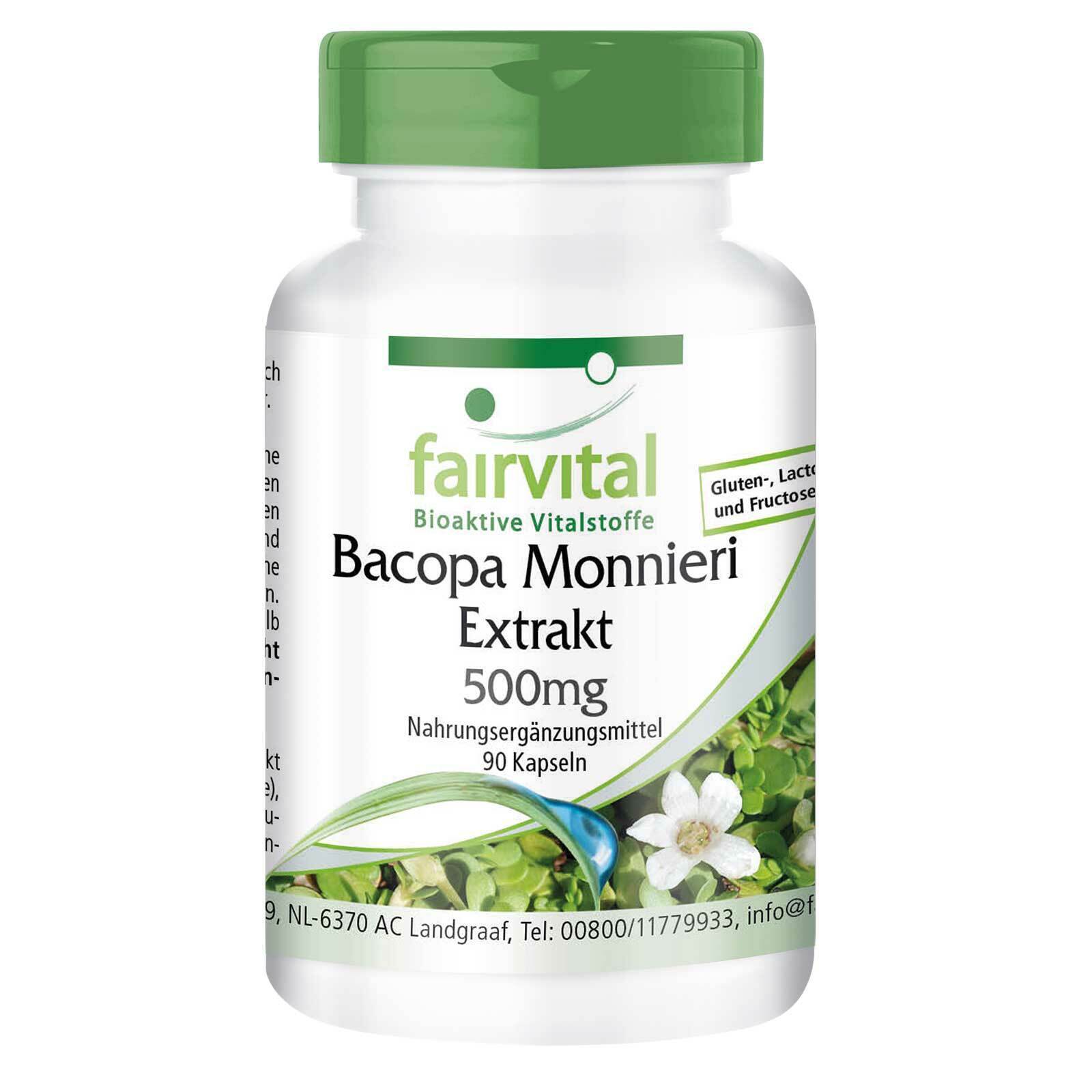 Estratto di Bacopa Monnieri 500 mg 90 Capsule, Brahmi, Nootropico VEGAN |...