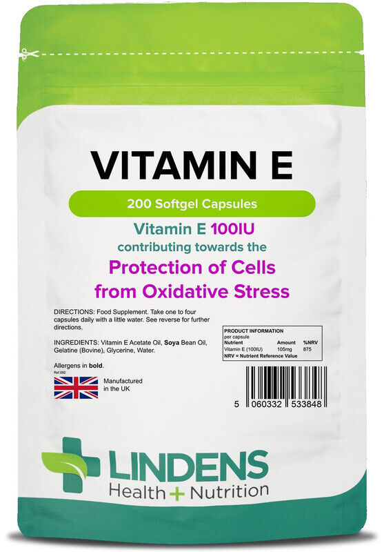 Lindens Vitamina E 100 UI 3-PACCO 600 Capsule DL Alpha Tcoferolo