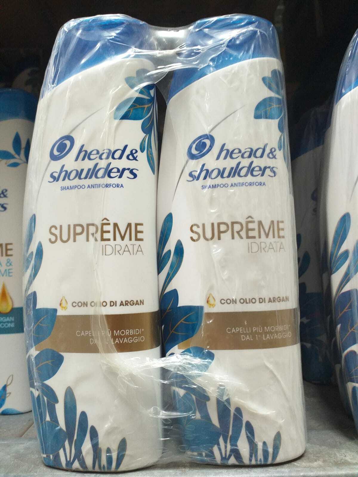 12pz Head & Shoulders SUPREME IDRATA Shampoo Antiforfora con Olio di Argan 225ml