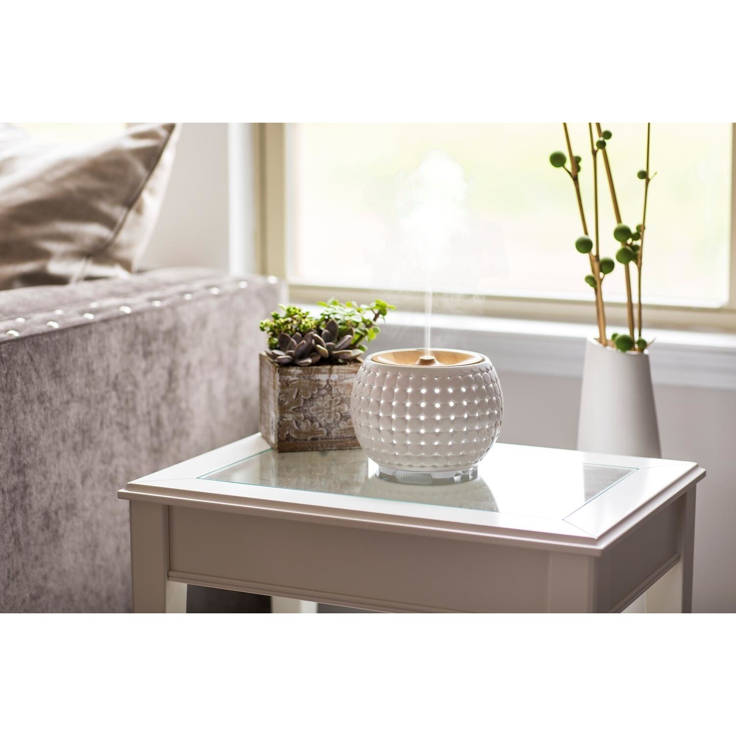 Diffusore di aromi Homedics ultrasonico ARM-910WT con luci e musica ambient