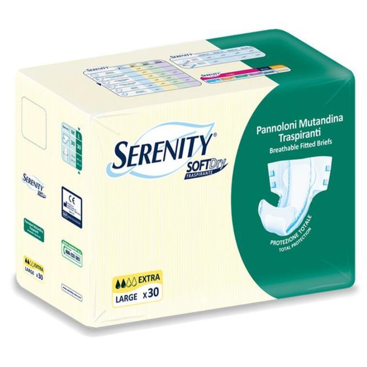 SERENITY PANNOLONE MUTANDINA SOFTDRY  EXTRA MISURA LARGE 30 PEZZI