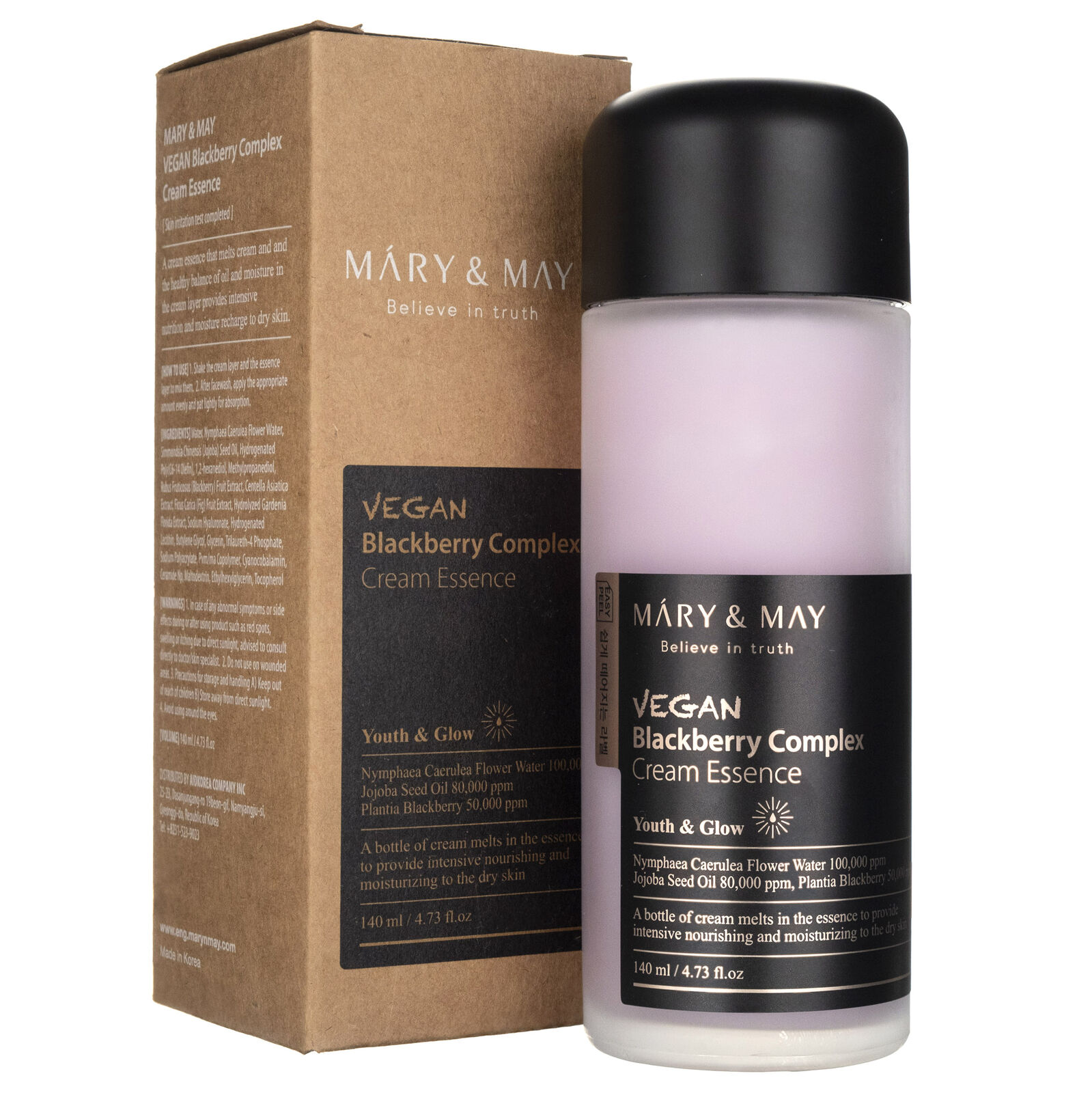 Mary&May Essenza Idratante Cremosa Vegan Complesso di Mora, 140ml
