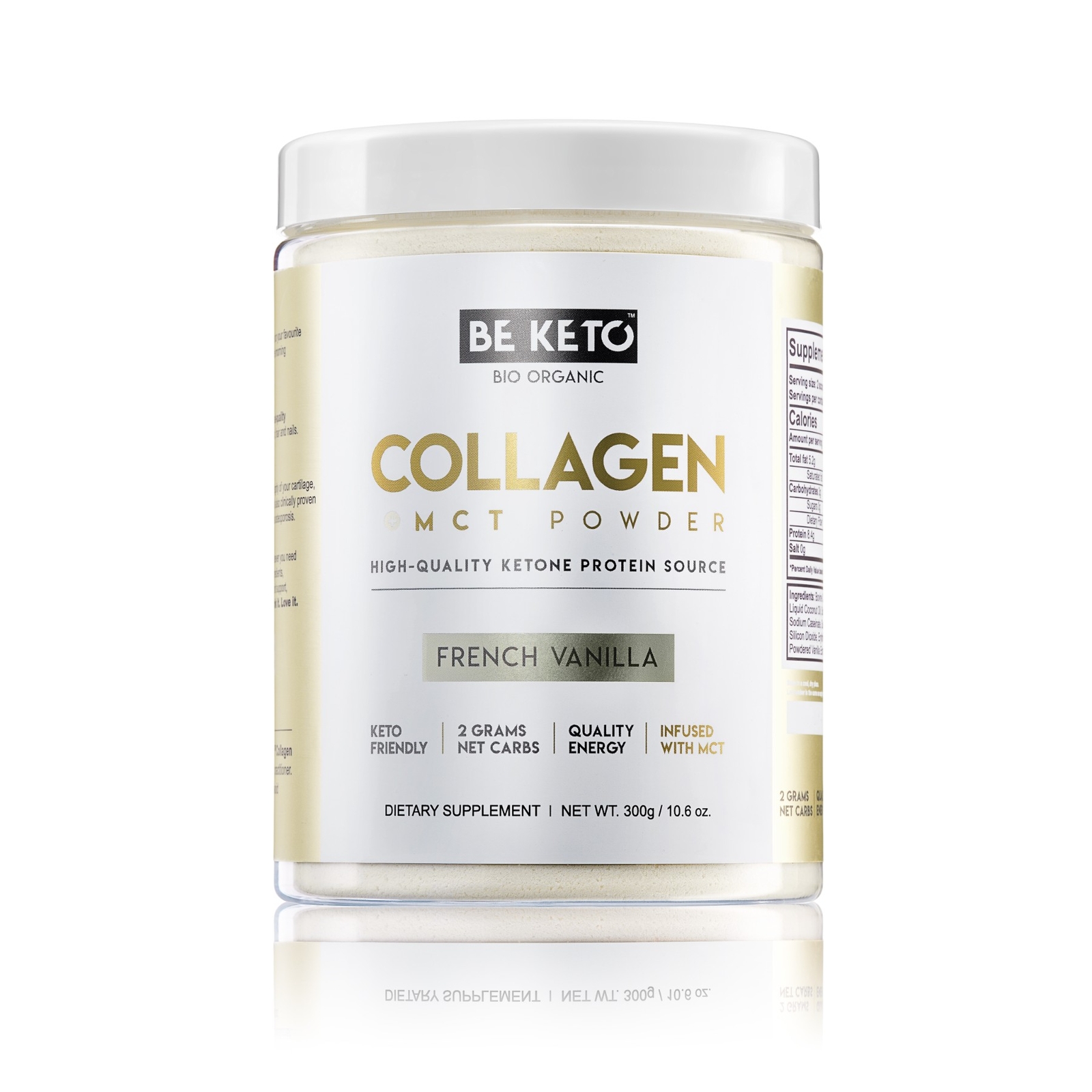 BeKeto Keto Collagen con olio MCT, vaniglia francese - 300 g