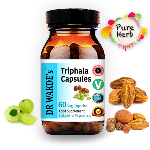 DR WAKDE’S Triphala Capsules | 60 Veg Caps | Ayurvedic Supplement | Vegan
