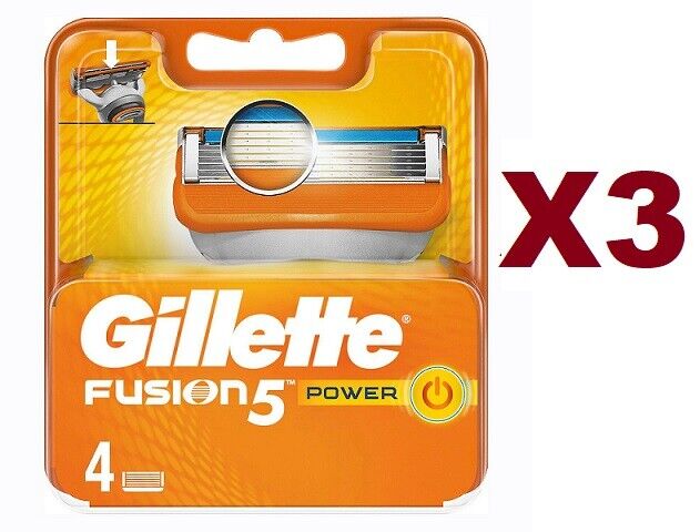 12 RICARICHE GILLETTE FUSION 5 POWER RICARICA LAMETTE PER RASOIO RICAMBIO