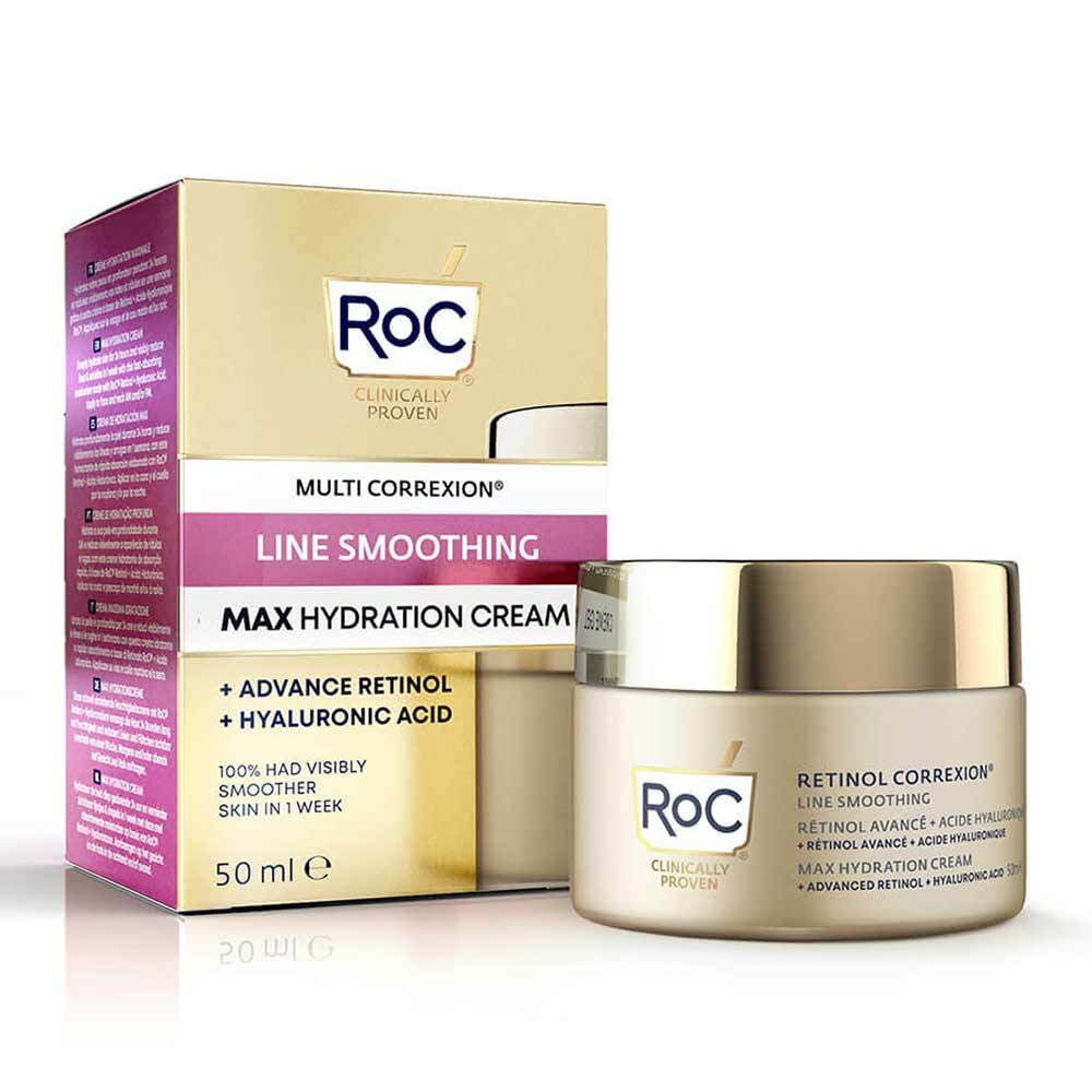 RoC Retinol Correxion Line Smoothing Max Hydration Crema Viso Antirughe, 50ml