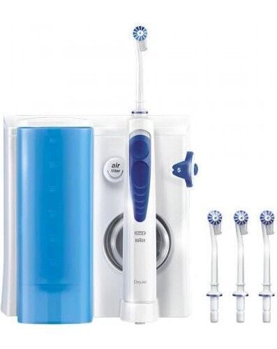 Braun Idropulsore dentale Flusso Acqua Regolabile 4 Testine Oxyjet MD20.565