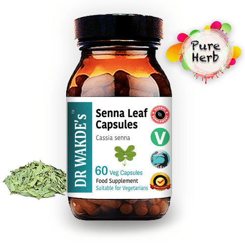DR WAKDE’S Senna Leaf Capsules | 60 Veg Caps | Ayurvedic Supplement | Vegan