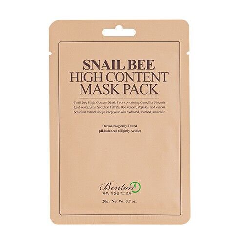 Benton Snail Bee Maschera in fogli ad alto contenuto, 1 pezzo