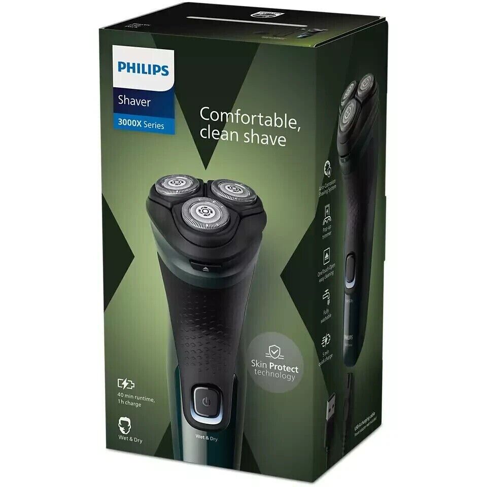 RASOIO ELETTRICO PHILIPS X3002/00 WET & DRY SERIE 3000X RICARICABILE 40Min.