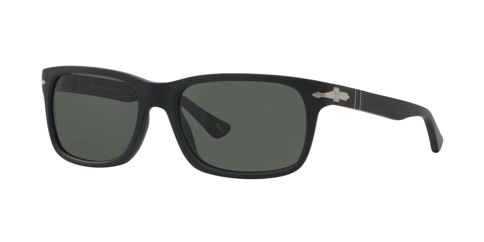 Persol Opaco Nero Rettangolare Polarizzati Sole, 0PO3048S 900058 58mm