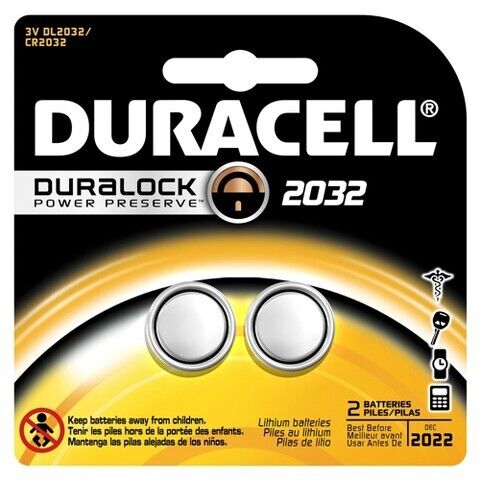 Duracell Lithium Button Battery 3V 2032 DL / CR2032 2 Units