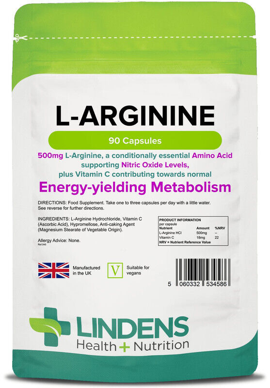 Lindens L-Arginina 500mg 3-PACCO 270 Capsule L Arginina Nitric Oxide Argi