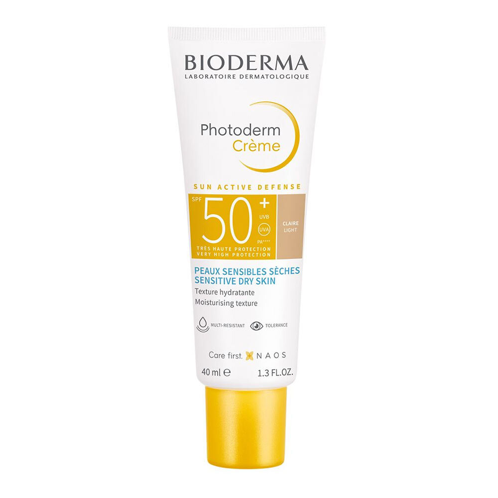 Bioderma Photoderm - Creme SPF50+ per Pelle Sensibile Secca Colore Chiaro, 40ml