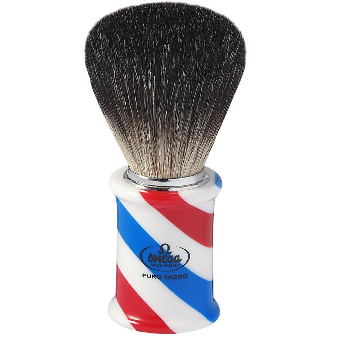 PENNELLO DA BARBA TASSO OMEGA 6736 BARBER BADGER SHAVING BRUSH MADE ITALY